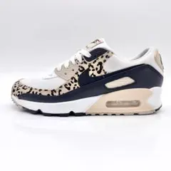 【美品】ナイキ エアマックス90 レオパード ベージュ ブラック 豹柄 23