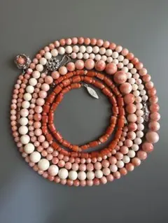 89g 留め具破損　珊瑚ネックレス4本