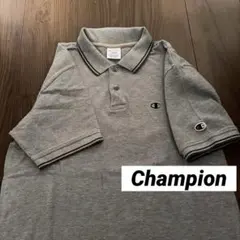 Champion チャンピオン　グレー ポロシャツ Lサイズ　綿100%