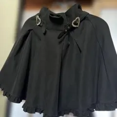 ロジータ 黒 ブラック 裾フリルハートビジュバックルスカート