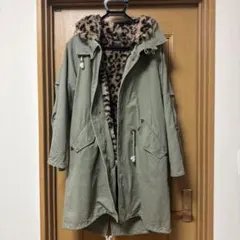 DOUBLE NAME ヒョウ柄ライナー付モッズコート ヴィンテージ