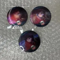 鬼滅の刃 冨岡義勇 水の呼吸アクション アニメーション 缶バッジ G 3個セット
