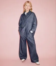 美品 ザラ ZARA キッズ デニム風 ワイドパンツ 116cm