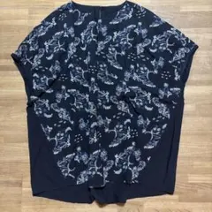 キューブシュガー　刺繍　フレンチスリーブ　ブラウス　黒　Mのサムネイル