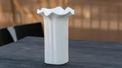 NIKKO Bone China フラワーベース 花瓶 日本製 波型口縁 陶磁器