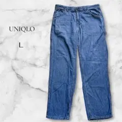 【ユニクロ】UNIQLO リネン コットン ワークパンツ デニム Lサイズのサムネイル