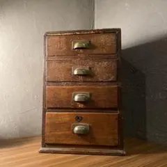 時代物 虫喰い 五段小引き出し 大正 昭和初期 小家具 古民家 骨董品 時代箪笥 時代物 虫喰い 五段小引き出し 大正 昭和初期 小家具 古民家 骨董品