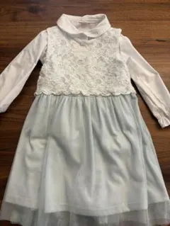 フォーマルドレス 水色 レース付き カーディガン