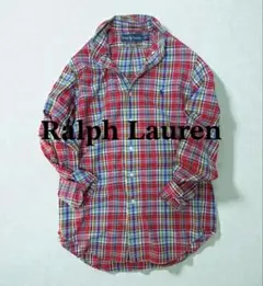 Ralph Lauren 上質コットンマドラスチェック ボタンダウンシャツ