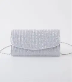 サテンプリーツクラッチバッグ ショルダーバッグ 2way