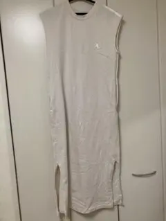 CONVERSE ノースリーブロングドレス ホワイト ポケット付き