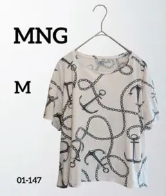 【訳あり価格】MNG アンカーとチェーンプリント Tシャツ M海外輸入古着のサムネイル