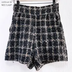 continuer de NICE CLAUP チェック柄ツイードショートパンツ