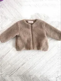 ベージュ ボアジャケット 80サイズ