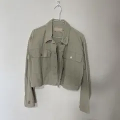 NAIN クロップドジャケット デニム　グリーン