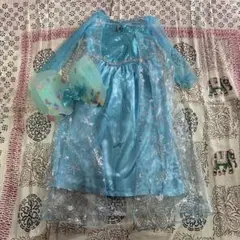 ハロウィン エルサ アナ雪 水色 雪の結晶ドレスとリボンセット