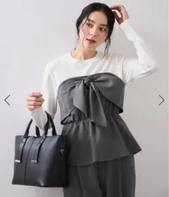 VIS 美easyウーリッシュリボンビスチェドッキングカットソープルオーバー