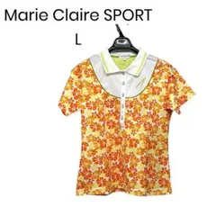 Marie Claire SPORT 花柄ポロシャツ L