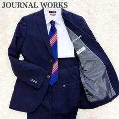 美品✨ジャーナルワークス スーツ ウォッシャブル シャドーストライプ ネイビーのサムネイル