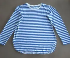UNIQLO 青白ストライプ 長袖Tシャツ M