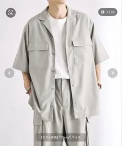 【美品】半袖シャツ L ベージュ　ポリエステル100%