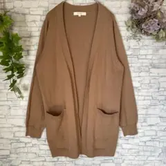 グローブ⭐️ブラウンオープンフロントカーディガン　ドロップショルダー M