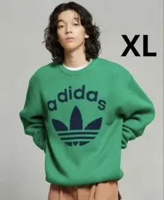 アディダス オリジナルス 70S クルーネックセーター XL 緑　グリーン