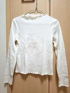 GU ジーユー　リブ編み　メロウネック長袖　カットソー　Mサイズ