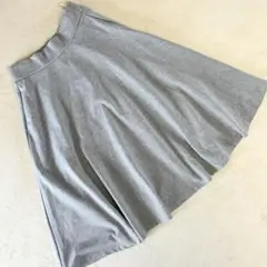 アースミュージックアンドエコロジー ウエストゴム フレアスカート ライトグレー