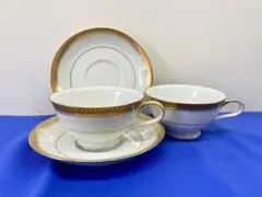 ノリタケ チャイナ ゴールド縁取り(GOLDDRIDGE)カップ＆ソーサー2客