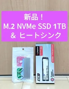 【新品 M.2 NVMe】キングストン SSD 1TB ＆ヒートシンク