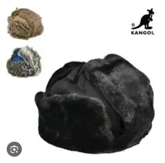 KANGOL 黒 フライトキャップ ファー