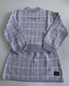 ALGY ラベンダー チェック柄 ニットセットアップ150cm