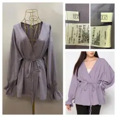 LOWRYSFARM クルミボタンカシュクールロングスリーブ ブラウス