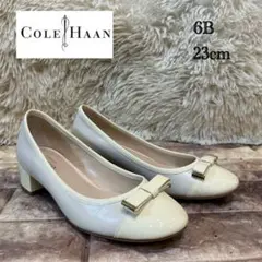 極美品　コールハーン　ウォータープルーフ　レザー　エナメル　パンプス　23cm