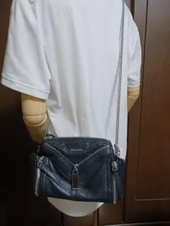 Y2K DIESEL LE-ZIPPER ショルダーバッグ Ｖ字 チェーン