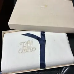 訳あり　新品　シミあり　西川産業　ハナエモリ　森英恵　フラットシーツ