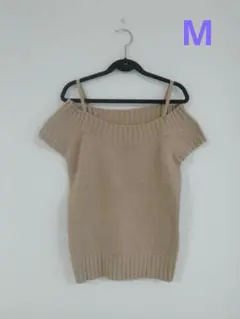 INGNI　半袖ニット　M　ベージュ　ラメ入り