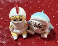 即発送 最安値 モフサンド サメにゃんフィギュア まとめて インテリア 座るネコ