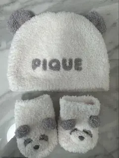 ジェラートピケ　ベビー帽子、靴下