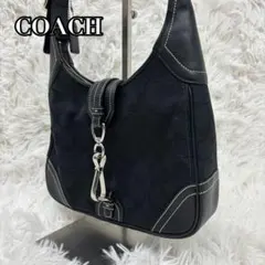 極美品✨COACH ワンショルダー ハンドバッグ ミディアムホーボー ブラック