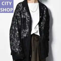 CITY SHOP シティーショップ コットンレースシャツ 黒 レース Fのサムネイル