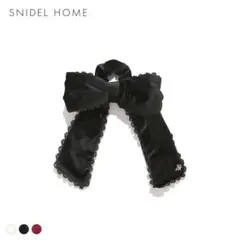 SNIDEL HOME ベロア リボン シュシュ ブラックのサムネイル