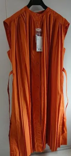 新品 ユニクロユー プリーツ シャツワンピース XL