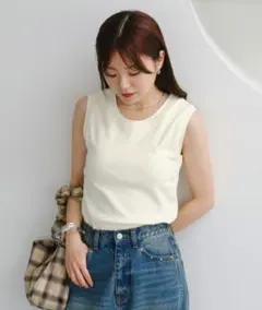 新品 kastane カスタネ カップ付きタンク アイボリー 綿のサムネイル