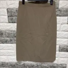 美品【TRANS WORK 】トランスワークタイトスカート Lベージュ 毛混のサムネイル