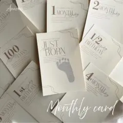 【デザイン変更無料】マンスリーカード┊︎月齢フォト┊︎手形足形