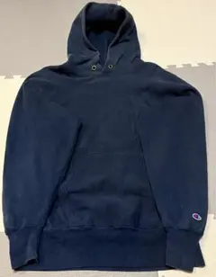 チャンピオン ネイビーパーカー L 90s USA製 リバースウィーブ　目無し