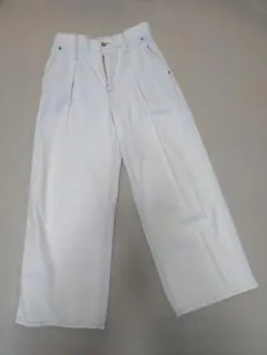 GU ライトデニムワイドパンツ XL オフホワイト