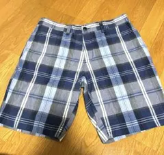美品✨　トミーヒルフィルガー　青系チェック柄　ショートパンツ　メンズ　XL